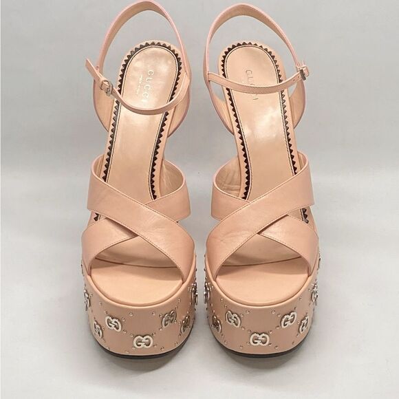 Gucci Interlocking GG stud-detailed platform sandals size 40 - Picture 4 of 13